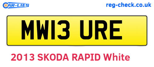 MW13URE are the vehicle registration plates.