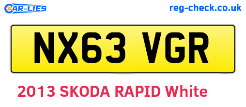 NX63VGR are the vehicle registration plates.