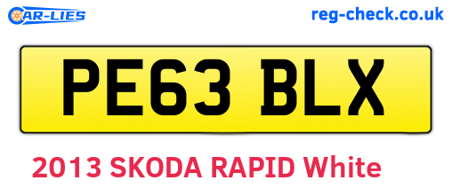 PE63BLX are the vehicle registration plates.