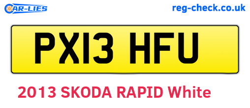 PX13HFU are the vehicle registration plates.