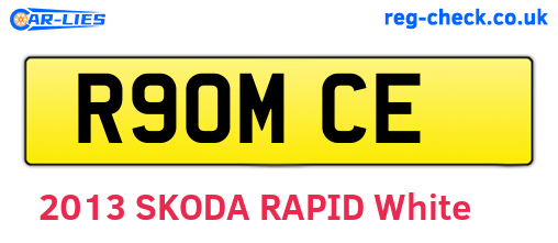R90MCE are the vehicle registration plates.