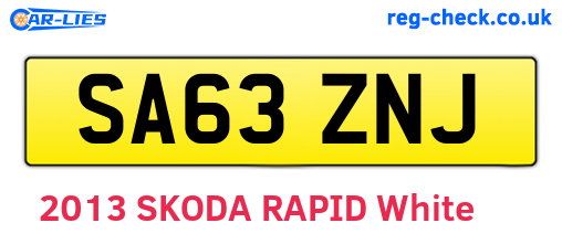 SA63ZNJ are the vehicle registration plates.