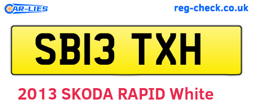 SB13TXH are the vehicle registration plates.