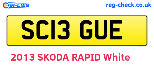 SC13GUE are the vehicle registration plates.