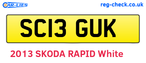 SC13GUK are the vehicle registration plates.