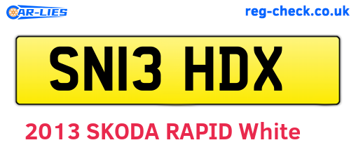 SN13HDX are the vehicle registration plates.