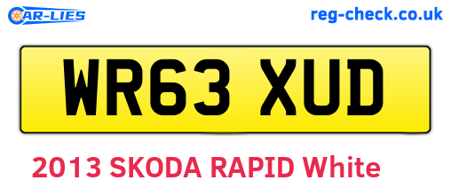 WR63XUD are the vehicle registration plates.