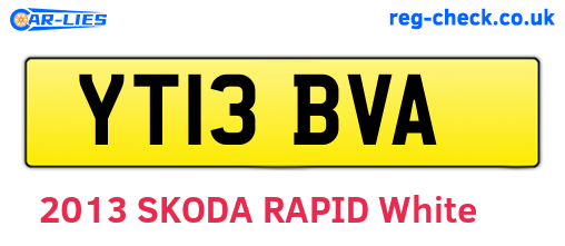 YT13BVA are the vehicle registration plates.