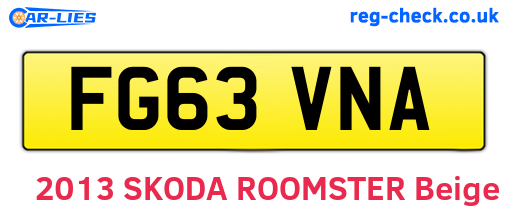 FG63VNA are the vehicle registration plates.