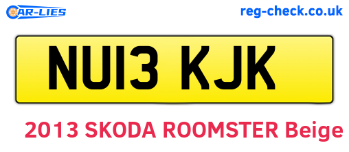 NU13KJK are the vehicle registration plates.