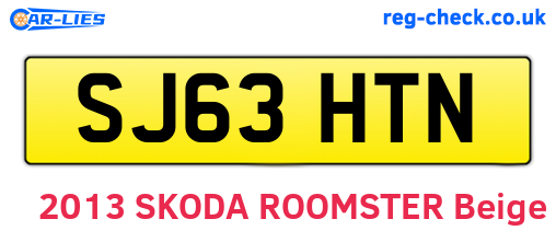 SJ63HTN are the vehicle registration plates.