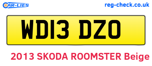 WD13DZO are the vehicle registration plates.