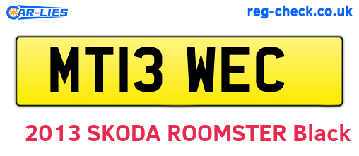MT13WEC are the vehicle registration plates.
