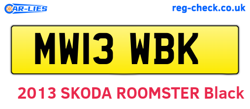 MW13WBK are the vehicle registration plates.