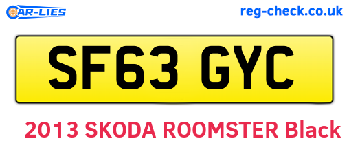 SF63GYC are the vehicle registration plates.