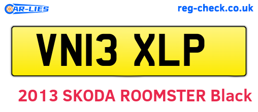 VN13XLP are the vehicle registration plates.