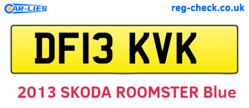 DF13KVK are the vehicle registration plates.