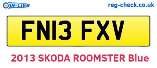 FN13FXV are the vehicle registration plates.