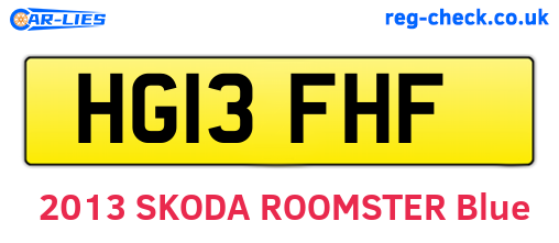 HG13FHF are the vehicle registration plates.