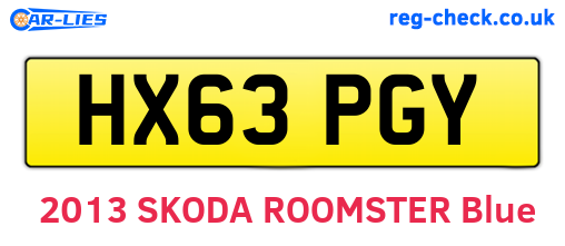 HX63PGY are the vehicle registration plates.