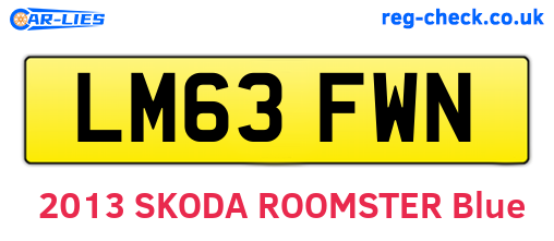 LM63FWN are the vehicle registration plates.