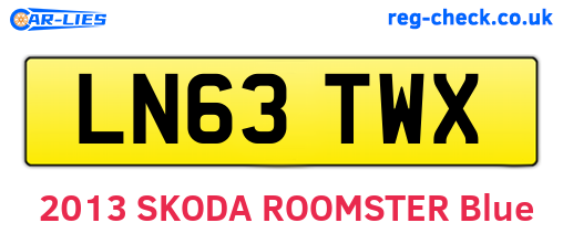 LN63TWX are the vehicle registration plates.