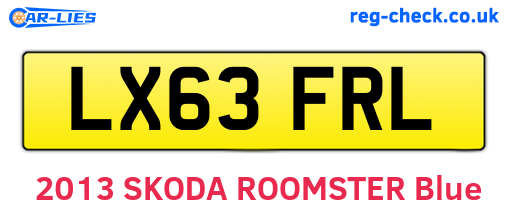 LX63FRL are the vehicle registration plates.