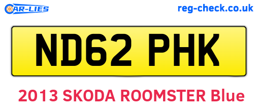 ND62PHK are the vehicle registration plates.