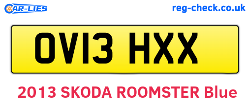 OV13HXX are the vehicle registration plates.