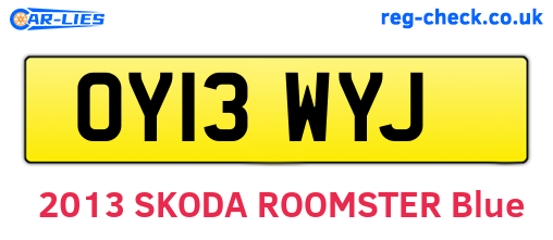 OY13WYJ are the vehicle registration plates.