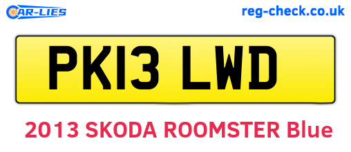 PK13LWD are the vehicle registration plates.
