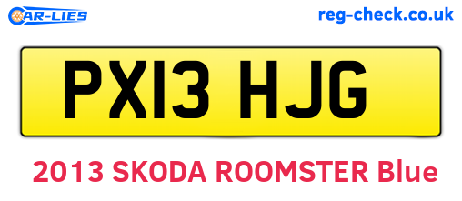 PX13HJG are the vehicle registration plates.