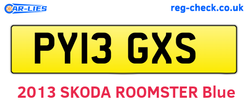 PY13GXS are the vehicle registration plates.