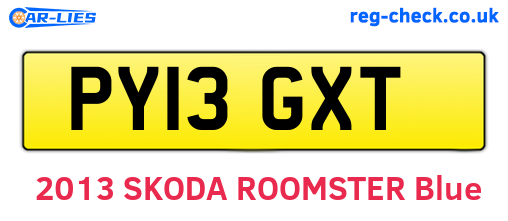 PY13GXT are the vehicle registration plates.