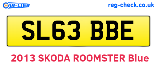 SL63BBE are the vehicle registration plates.
