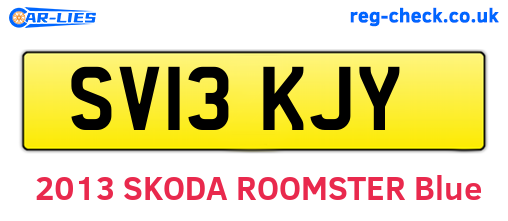 SV13KJY are the vehicle registration plates.