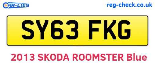 SY63FKG are the vehicle registration plates.