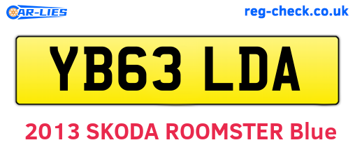 YB63LDA are the vehicle registration plates.