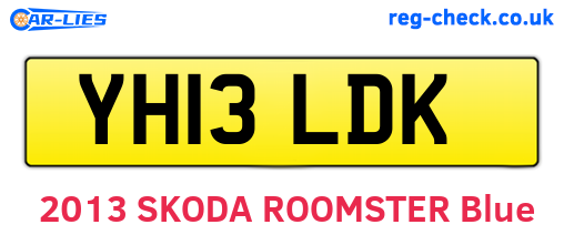 YH13LDK are the vehicle registration plates.