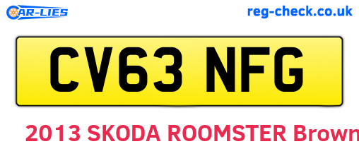 CV63NFG are the vehicle registration plates.