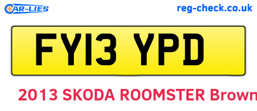 FY13YPD are the vehicle registration plates.