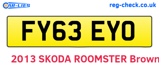 FY63EYO are the vehicle registration plates.