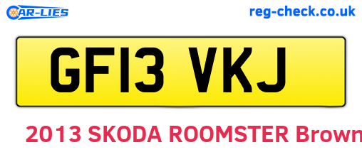 GF13VKJ are the vehicle registration plates.
