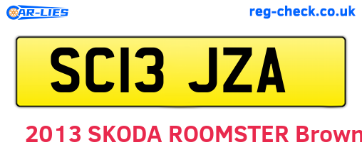 SC13JZA are the vehicle registration plates.