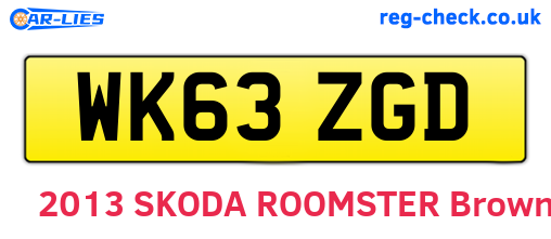 WK63ZGD are the vehicle registration plates.