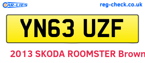YN63UZF are the vehicle registration plates.