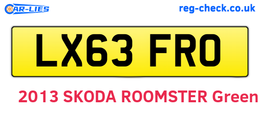 LX63FRO are the vehicle registration plates.