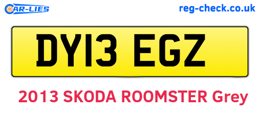 DY13EGZ are the vehicle registration plates.