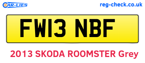FW13NBF are the vehicle registration plates.