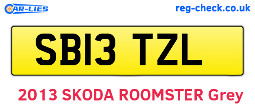 SB13TZL are the vehicle registration plates.